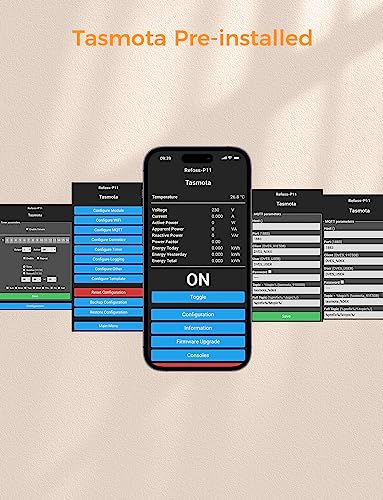 Refoss Tasmota Steckdose WLAN Stromzähler Steckdose Mini ESP8266 Messsteckdose von Stromverbrauch Kompatibel mit Home Assistant, ioBroker, MQTT, Domoticz, OpenHAB, ZWAVE, 16A, 2,4GHz