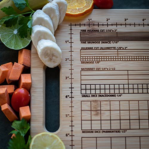 The Precision Cutting Board, For The Perfectionist Chef, 9.75 X 13.75 In. Bamboo Wood #TOP5