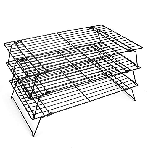 Rack de resfriamento, grade de cozimento antiaderente resistente a altas temperaturas com design dob