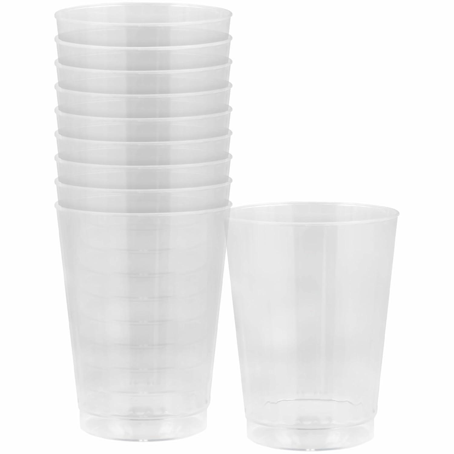 Maryland Lumiere Clear Plastic Tall Tumblers 10 oz Pack of 10 - Elegant Disposable Drinkware for Parties Celebrations