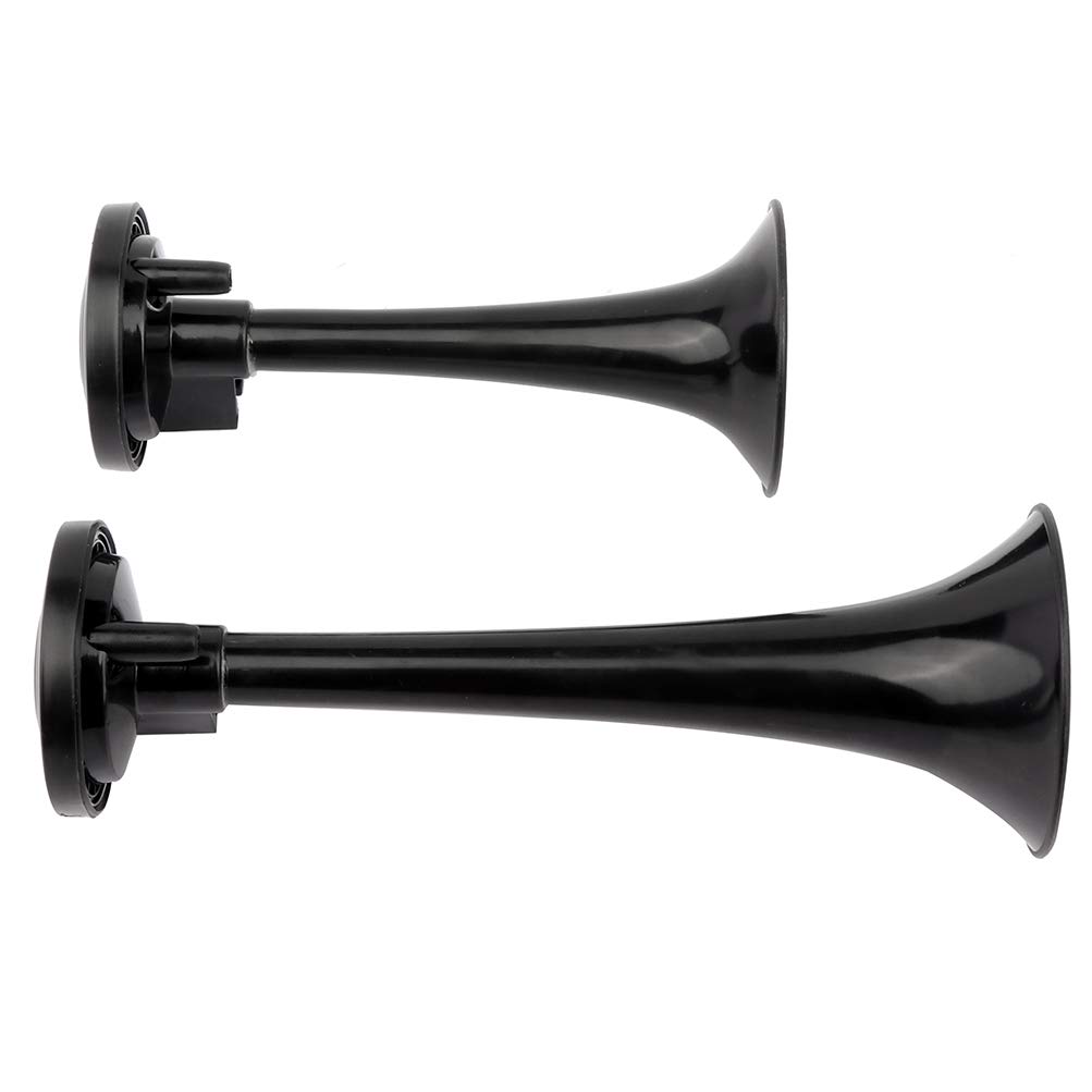 Aintier 12V Air Horn, Black Plastic Dual Trumpet Electric Train Car Horn with Compressor for Trucks Lorrys Trains Boats Cars Vehicles Replacement Accessories