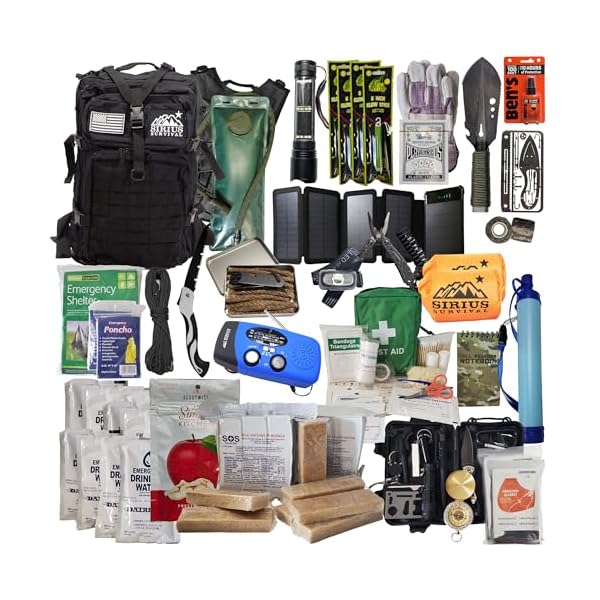 Bug Out Bag - Premium Bugout Backpack Pre-Packed Survival Kit - Ultimate 72 Hour Backpack Survival Kit - Comprehensive Survival Items - Go Bag Emergency
