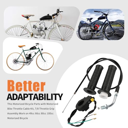 Image of Throttle Cable Assembly Twist Throttle Handle Grip with 7 /8 inch 22mm Handlebar for 2 Stroke Engine 49cc 50cc 80cc 100cc Gas Motor Motorized Bicycle Bike Parts