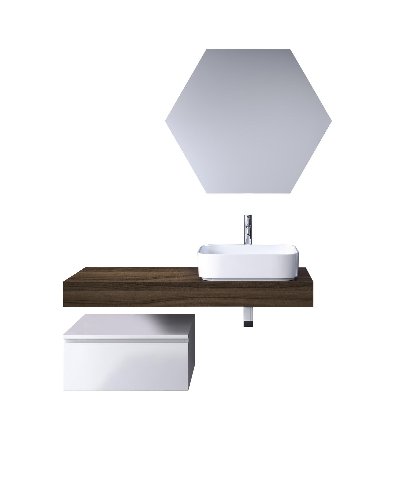 AQA DESIGN accessori casa composizione 4 pezzi bagno, top in mdf scatolato realizzato con tecnologia folding con superficie in pvc antigraffio colore - Multicolore - 120x45x190 cm