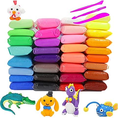 36 Colors Air Dry Clay,Ultra Light Modeling Clay,DIY Magic Clay with Tools for Arts and Crafts,Gifts,Kids Cover