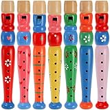 Foraineam 7 Pieces Small Wooden Recorders Wooden Flute Musical Instrument, Colorful Wood Piccolo Woodwind...