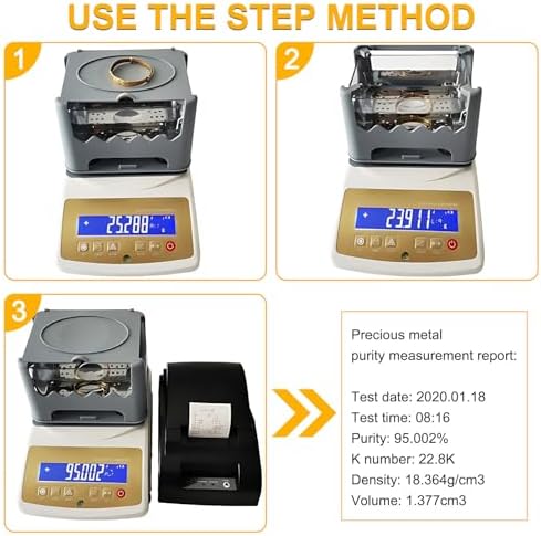 Precision Digital Scale & Electronic Weighing Kit - 0.01g Accuracy for Gold, Silver, & Gems, LCD Display, Includes 600K+ Printer - Perfect for Jewelers & Investors