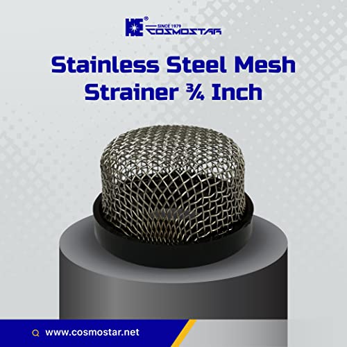 Cosmostar Stainless Steel Strainer ¾ Inch -14, Aerator Screen Wire Mesh Compatible With Livewell Pump, Industrial Plumbing Inline, Garden Washers Water Filter Sprayer Garden Hose Suction Line. #TOP5