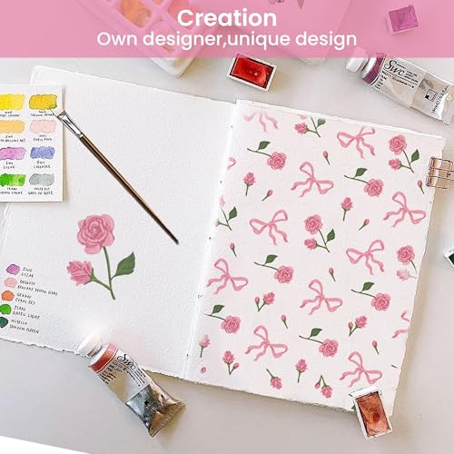 Image of Softan Pink Floral Queen Bed Sheets, Cozy Microfiber Flower Printed Sheets with 15 inch Deep Pocket Fitted Sheet & Non-Slip Straps, Patterned Pink Rose - Bow Sheets & Pillowcase Set