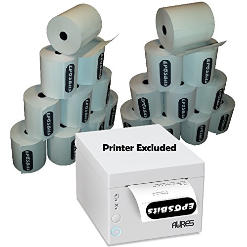 Rouleaux Aurès Posligne ODP333 blancs compatibles imprimante thermique de caisse - Pack de 20