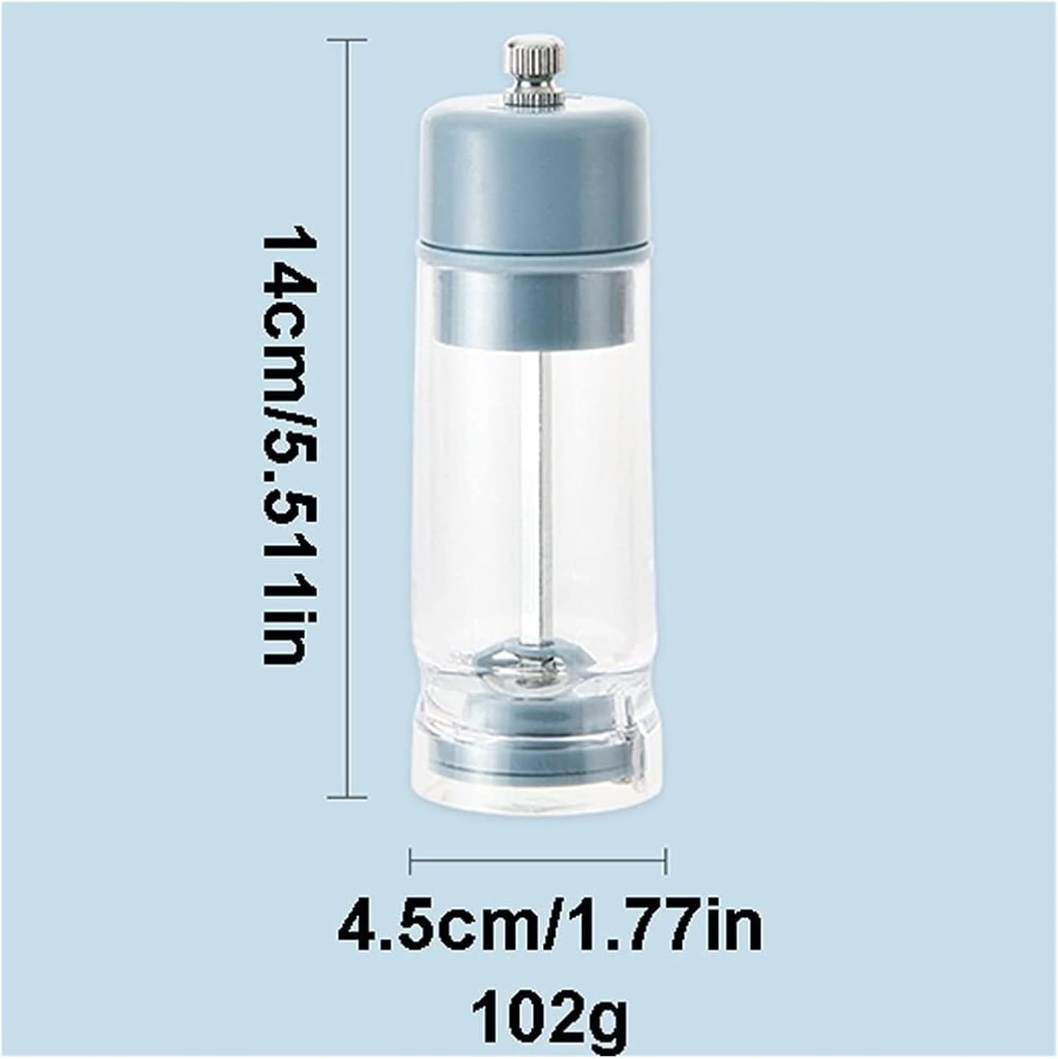Pepper Shakers, Manual Refillable Salt Pepper Mills，Fresh Grinding Adjustable Salt Pepper Grinders Salt Pepper(2pc)