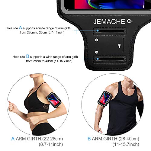 Iphone 8 Plus, 7 Plus Armband, Jemache Gym Running Workout Exercise Pouch Phone Holder Arm Band Case For Iphone 6/6S/8/7 Plus Support Touch Id Access (Black) #TOP4