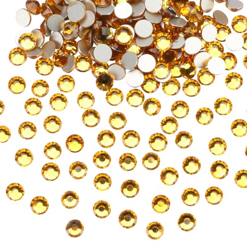 Image of Jollin Crystal Flatback Rhinestones Gems for Crafts 2.8mm SS10, Topaz | Glue Fix, 2880pcs Glass Rhinestones for Bedazzling, Clothes, Tumblers, Nail Art, Shoes, Bags, Caps & Accessories Decoration