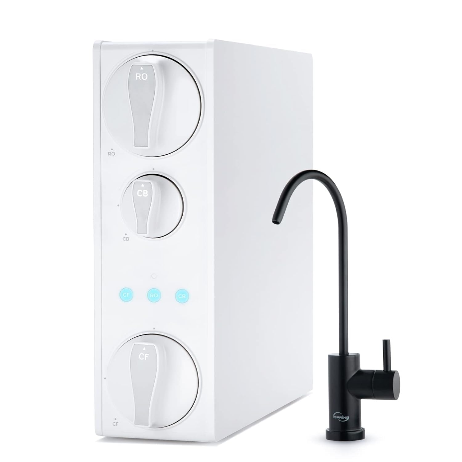 iSpring RO500-ORB Tankless RO Reverse Osmosis Water Filtration System, 500 GPD Fast Flow, Oil Rubbed Black Tap, Pure 2:1 Ratio to Drain, White