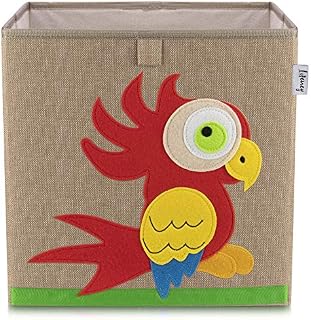 Lifeney Cube Storage Box I Practical Storage Box for Any Child's Room| Kids Storage Boxes I Sweet Storage Cubes Box I Square Storage Boxes (Parrot Brown)
