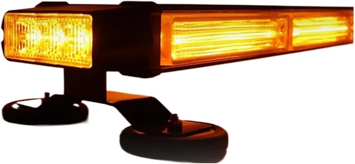 12-24V Police Strobe Rooftop Flashing Light Bar Hazard Warning Beacon Safety Police Strobe Lights for Emergency Vehicles Car(6 COB 96CM 38Inch,Red Blue)