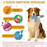 SUNFATT 10 Stück Hundespielzeug Set für Welpen & kleine Hunde – Robustes Welpenspielzeug aus 100% Baumwolle & Plüsch – Hundespielzeug Seil & Quietschend zur Zahnpflege – Waschbare Erstausstattung