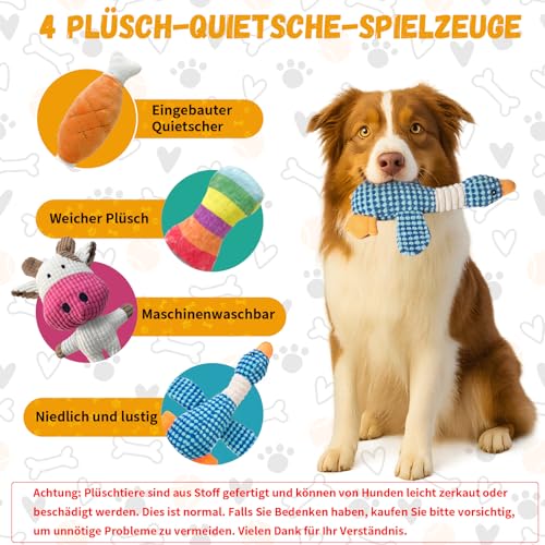 SUNFATT 10 Stück Hundespielzeug Set für Welpen & kleine Hunde – Robustes Welpenspielzeug aus 100% Baumwolle & Plüsch – Hundespielzeug Seil & Quietschend zur Zahnpflege – Waschbare Erstausstattung