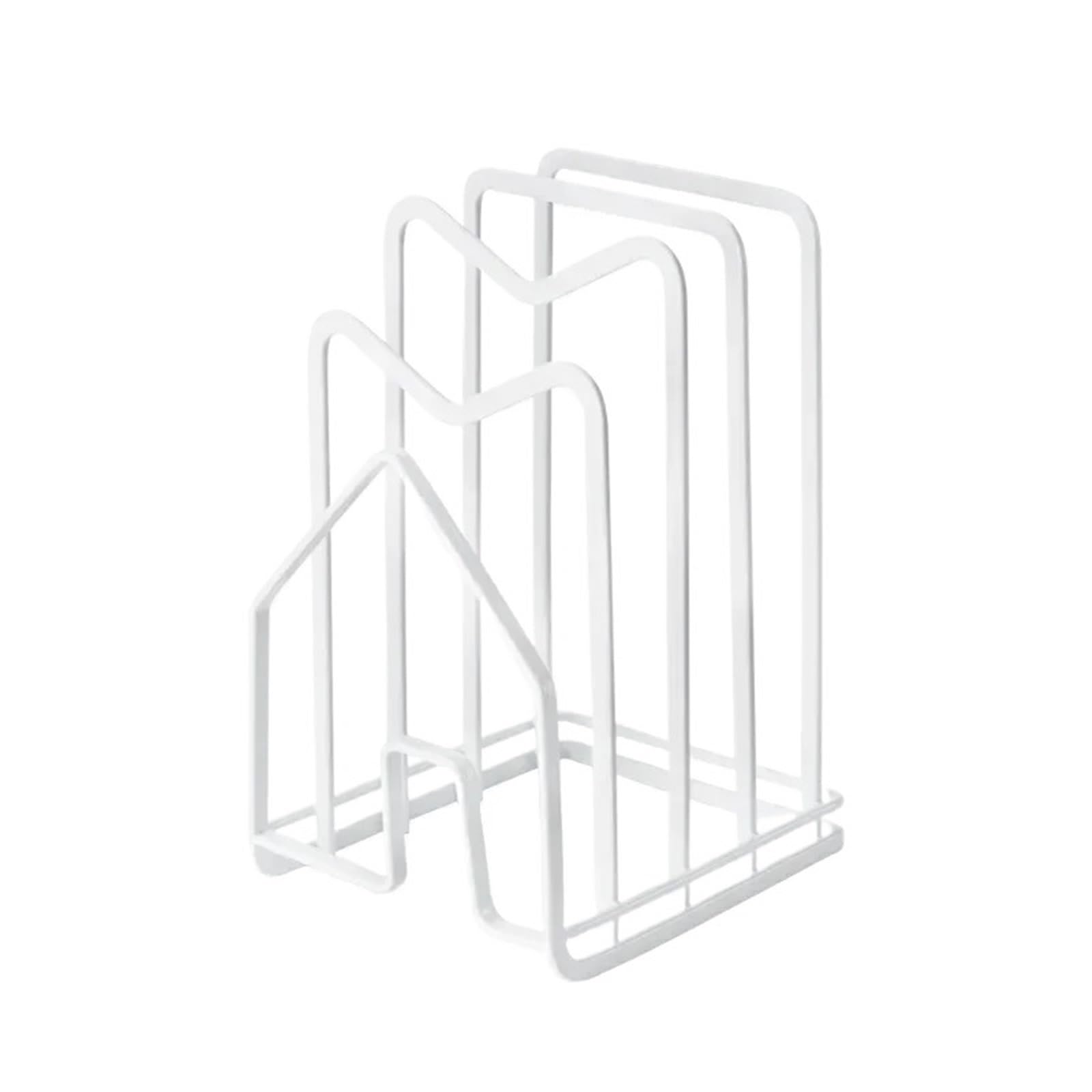 LPATEBCVU Cutting Board Stand Rack Shelf Stand Multi Layer Space Saving Rustproof Cutting Board Practical Kitchen Organizer Pot Lid Holder Iron Art Home(White)