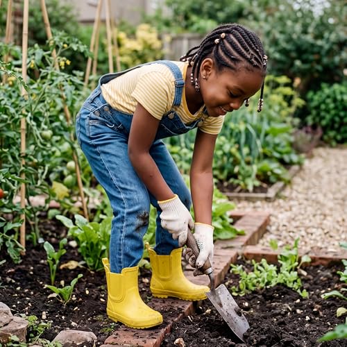 Motasha Kid Rain Boots Toddler Boy Size 11 Girls' Rain Boot Waterproof Chelsea Rainboots Rubber Little Kids 6 Year Old Lightweight Outdoor Farm Muddy Park (M7801 Yellow 11) by Motasha - Image 9