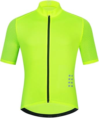 WOSAWE Cycling Jersey Mens Short Sleeves Quick Drying Biking Shirts with Reflective Elements