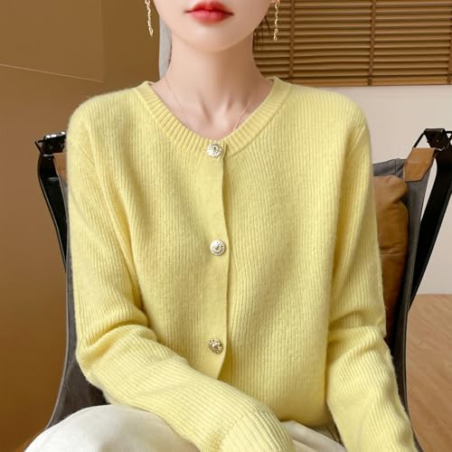 Women's 100% Merino Wool Cardigan 2025 Fall Winter Sexy Crewneck Long Sleeve Lightweight Knit Cardigan Sweater4