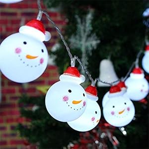 Christmas Light,Led Christmas Snowman String Starry Light for Gardens,Home,Wedding,Christmas Party,Battery-Powered…