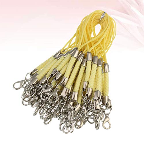 Exceart 50 peças de cordão curto de poliéster para telefone com liga de lagosta fivela cordão de tel
