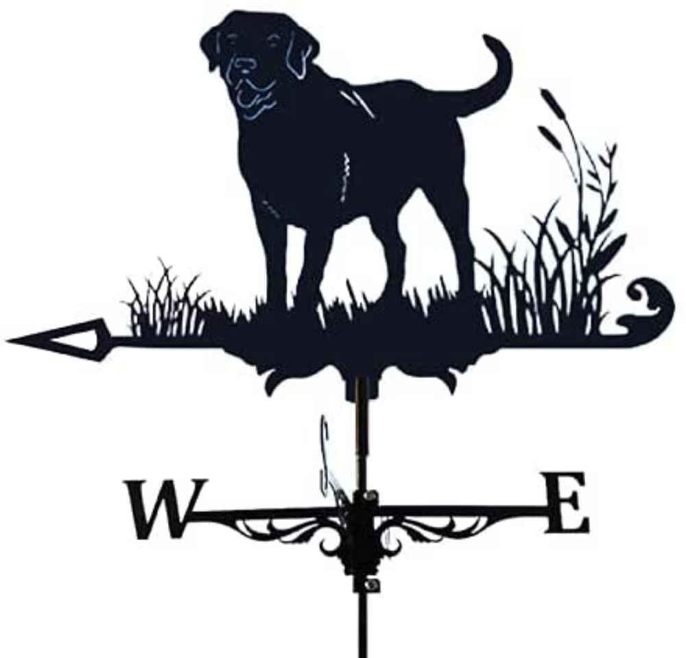TAXXII Weather Vane Dog Wind Garden Weathervane Coating Iron for Roofs Outdoor Yard Lawns Backyards,Labrador