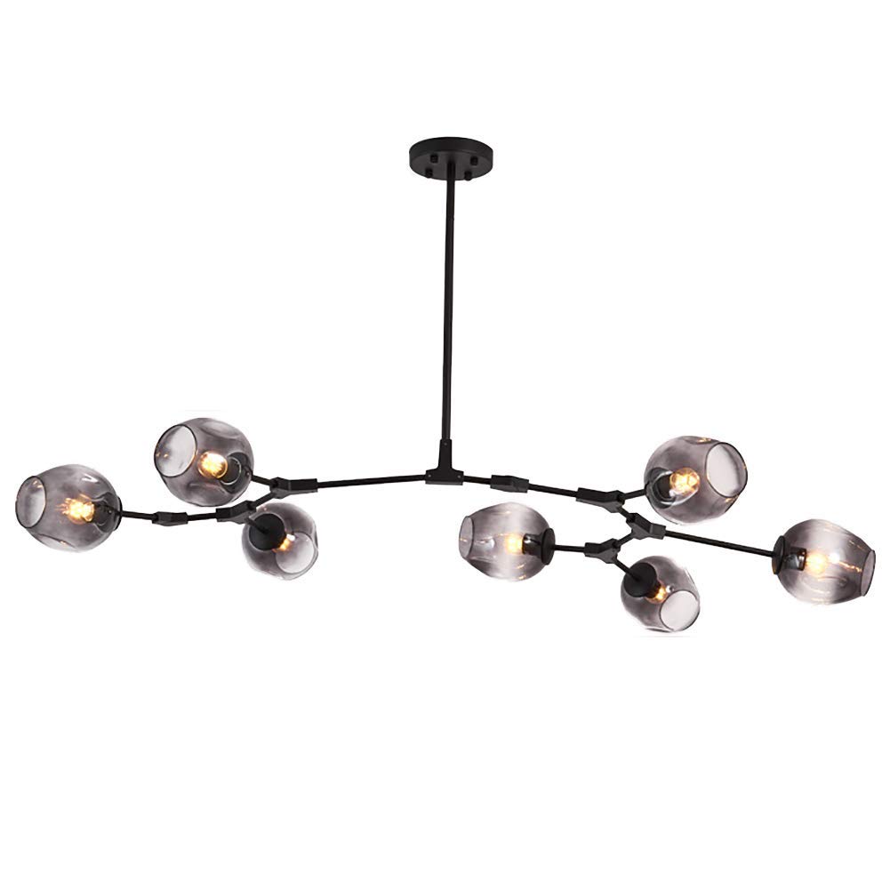 FZQSXAZU Chandeliers,Modern Industry Sputnik Chandelier，Modern 3S Gold Ceilingd Century Adjustable Hanging Fixture for Kitchen Living Room Bedroom/Gradient Smoke Gray/7S