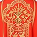 BLESSUME Celebrants Chasuble Mass Vestments Robe Costume (Red, One Size)