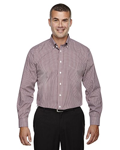 Devon & Jones Men's Crown Collection Gingham Check Shirt, Burgundy, XX-Large : Clothing, Shoes & Jewelry