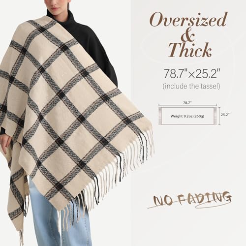 Winter Women Scarfs, Fashion Cashmere Feel Plaid Scarf, Long Scarf, Chunky Winter/Fall Pashmina Shawls and Wraps3