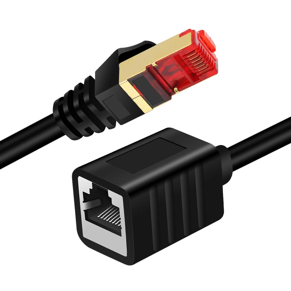 Câble d'extension Ethernet blindé Cat7 Câble adaptateur RJ45 mâle vers femelle 10 m