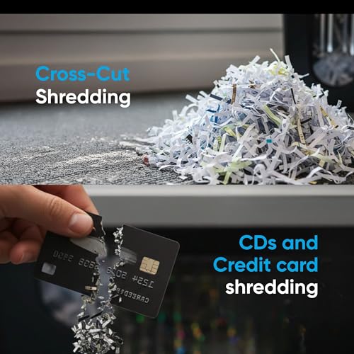 Image of Kores Easy Cut 833N Cross Cut Paper Shredder for Office & Home Use | 12 Sheets High Capacity Shredding | 21 Litre Bin | P4 Security | Overheat & Overload Protection | Credit Card Shredding
