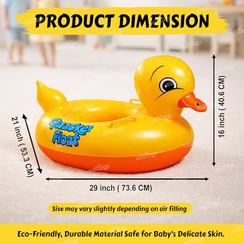 Image of Zest 4 Toyz Swimming Ring Swimming Tube for Kids Inflatable Tube for Swimming Pool Floaters for Kids Water Tube for Baby Swim Ring for 3+ Years Girls and Boys (Duck Shaped) Orange