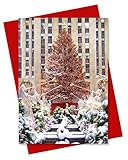 ArtMalore Rockefeller Center Christmas Tree New York City Holiday Greeting Card - 5x7 Inch, Blank Inside, Premium Card Stock with Eco-Friendly Envelope, Frame-Ready, Made in USA