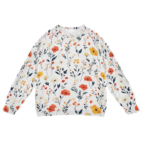 JUNZAN Flowers Cactus Bellflower Canna White Little Girls Pullover Hoodie Fleece Boys Sweat Shirt Party 4T