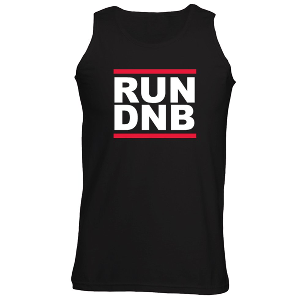 Flip Men's Black Run Dnb Drum N Bass Run Dmc Logo Style Vest Tank Top (Xxl)