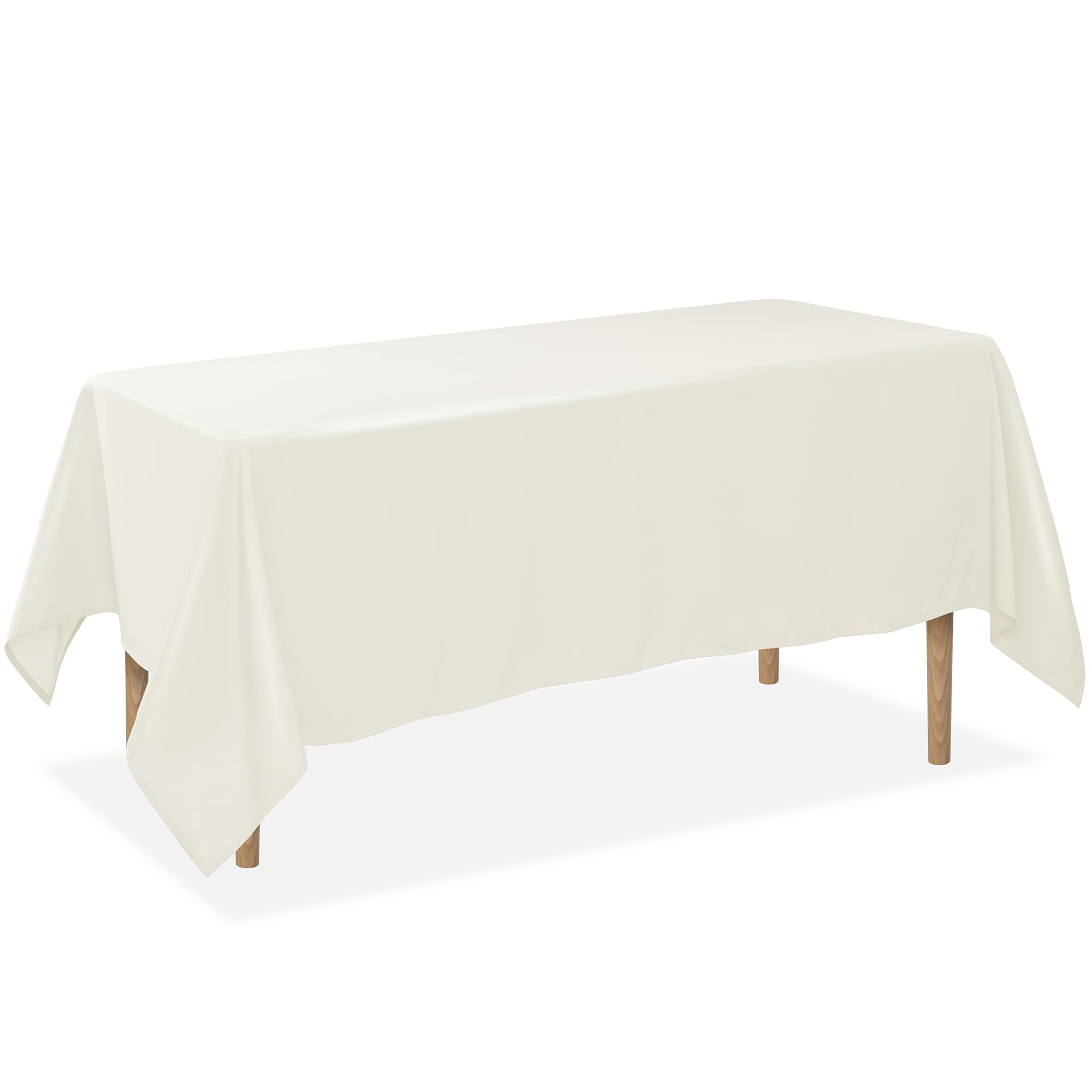 Lann's Linens - 60" x 126" Premium Tablecloth for Wedding/Banquet/Restaurant - Rectangular Polyester Fabric Table Cloth - Ivory