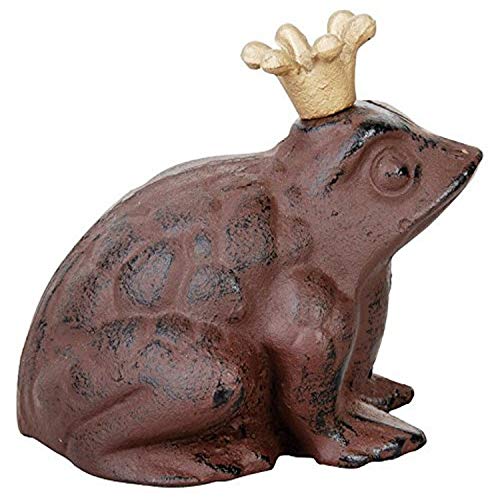 Esschert Design Froschkönig, klein, Deko-Figur, Deko-Skulptur, Froschfigur, Froschdekoration, Maße 13,5 x 11,9 x 12,9 cm