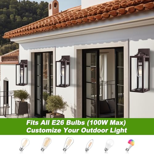 Image of FILIYANO Large Outdoor Wall Lights, 20 Inch, Oil Rubbed Bronze, 2 Pack