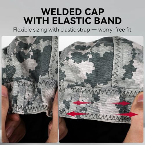 ARCCAPTAIN Reversible Welding Cap, Elastic Retractable Band, Camo, 7 1/4 - image 3