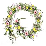 6.5 Ft Summer Flower Vine Garlands Artificial Wildflower Wisteria Lavender Daisy Spring Garland Not Withering Floral Wreath Garland All Year Round Home Decor for Indoor Outdoor Home Wedding Arch