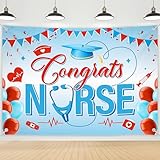 Hzbcxs Congrats Nurse Backdrop Nursing Graduation Decorations Nurse Appreciation Retirement Birthday Party Decorations 7x5ft