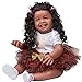 YIHANGG 68CM Poupée Reborn Princesse Fille 27 Pouces Énorme Baby Doll en Peau Noire Indienne Poupée Afro-Américaine Enfant Cadeau Jouet