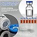 BrightRow 200 Pack 2ml Sterile Empty Vials with Self Healing Injection Port Clear Glass Empty Vials with Plastic-aluminum Flip Caps and Rubber Injection Stoppers Flat Bottom Lab Vial