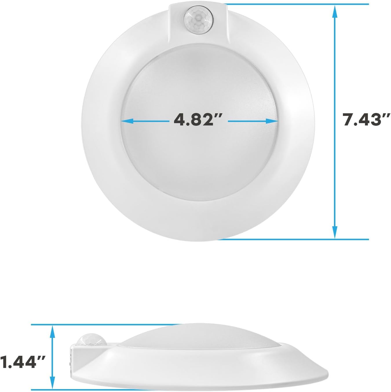 LUXRITE 6 Inch LED Motion Sensor Ceiling Light, CRI 90, 3CCT 3000K 4000K 5000K, Adjustable Detection Range and Timer, 13W, 1050LM, Dimmable Flush Mount Light Fixture, 120V, Energy Star, ETL Listed