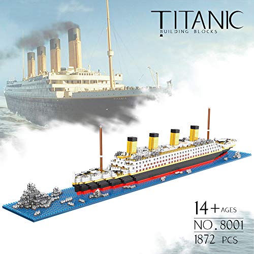 Yujns Architecture Titanic Model Building Set Micro Blocks Ship Modle Kit, Mini Diy Bricks Toys Gifts For Kids Teens And Adult (1872 Pieces) #TOP6
