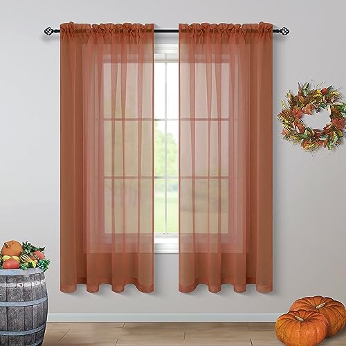 Terracotta Curtains 72 Inch Length for Living Room 2 Panel